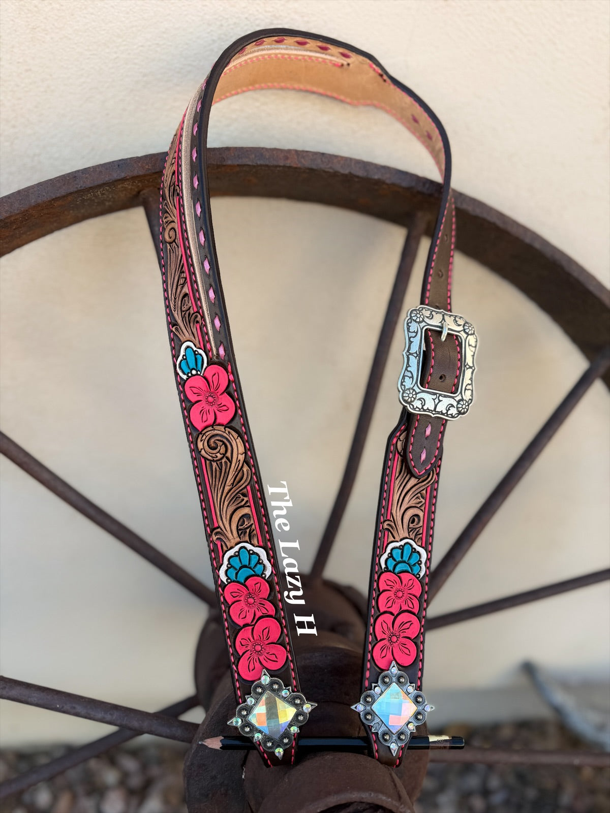 Pink Squash Blossom Single Ear Headstall