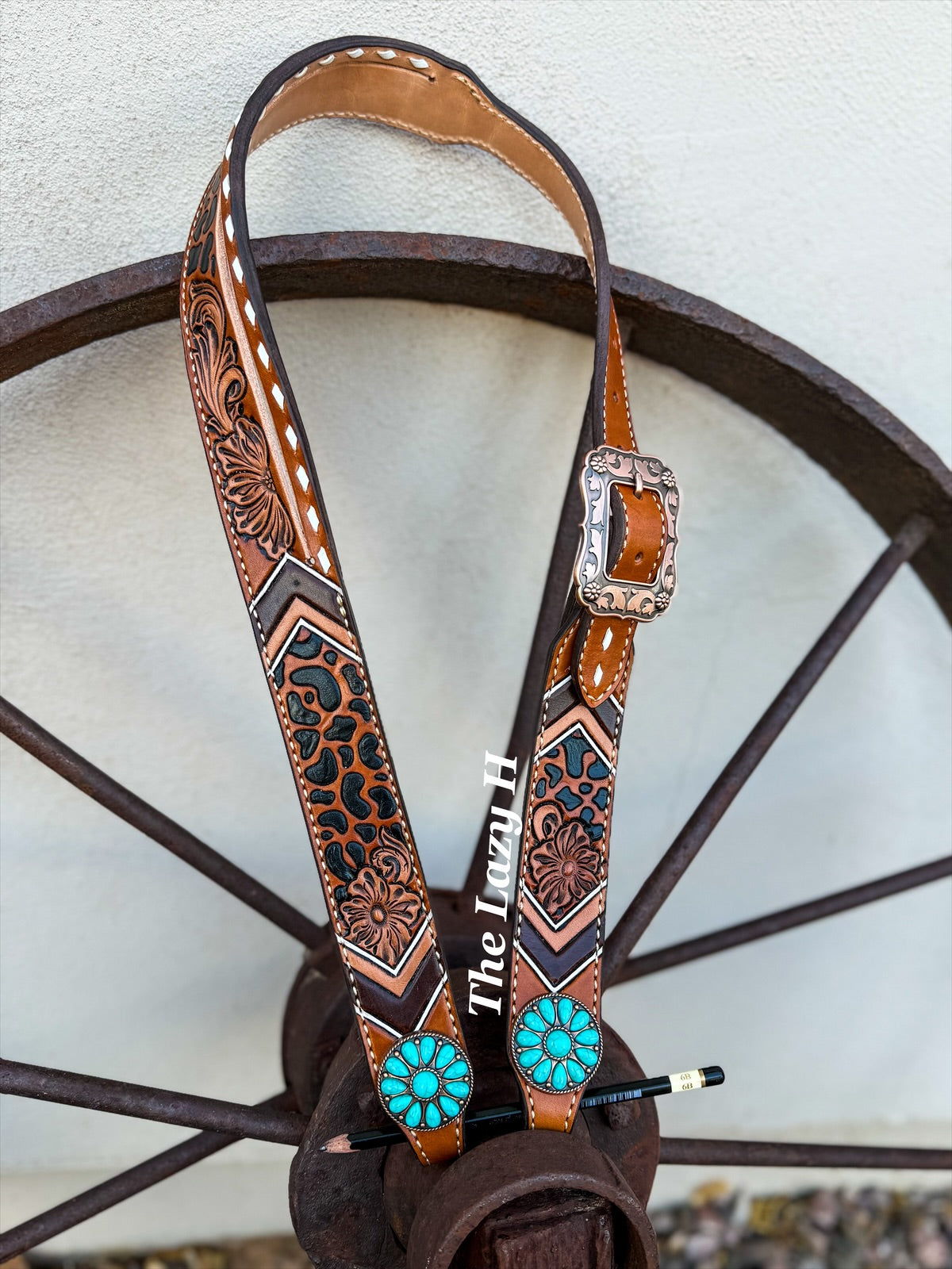 Cheetah Flower Single Ear Headstall